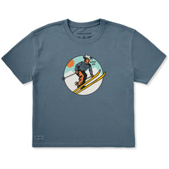 Women's Giddy Up Cowboy Ski Short Sleeve Crusher Boxy Tee
