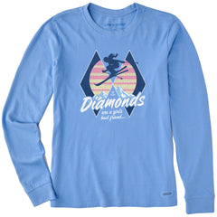 Women's Diamonds are a Girl's Best Friend Long Sleeve Crusher Tee