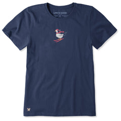 Women's Goose on Skis Short Sleeve Crusher Tee