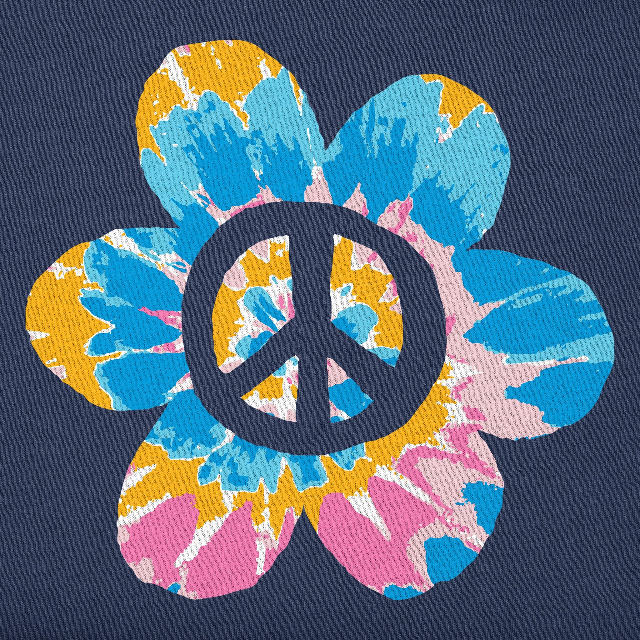 Kids Peace Flower Tie Dye Short Sleeve Crusher Tee