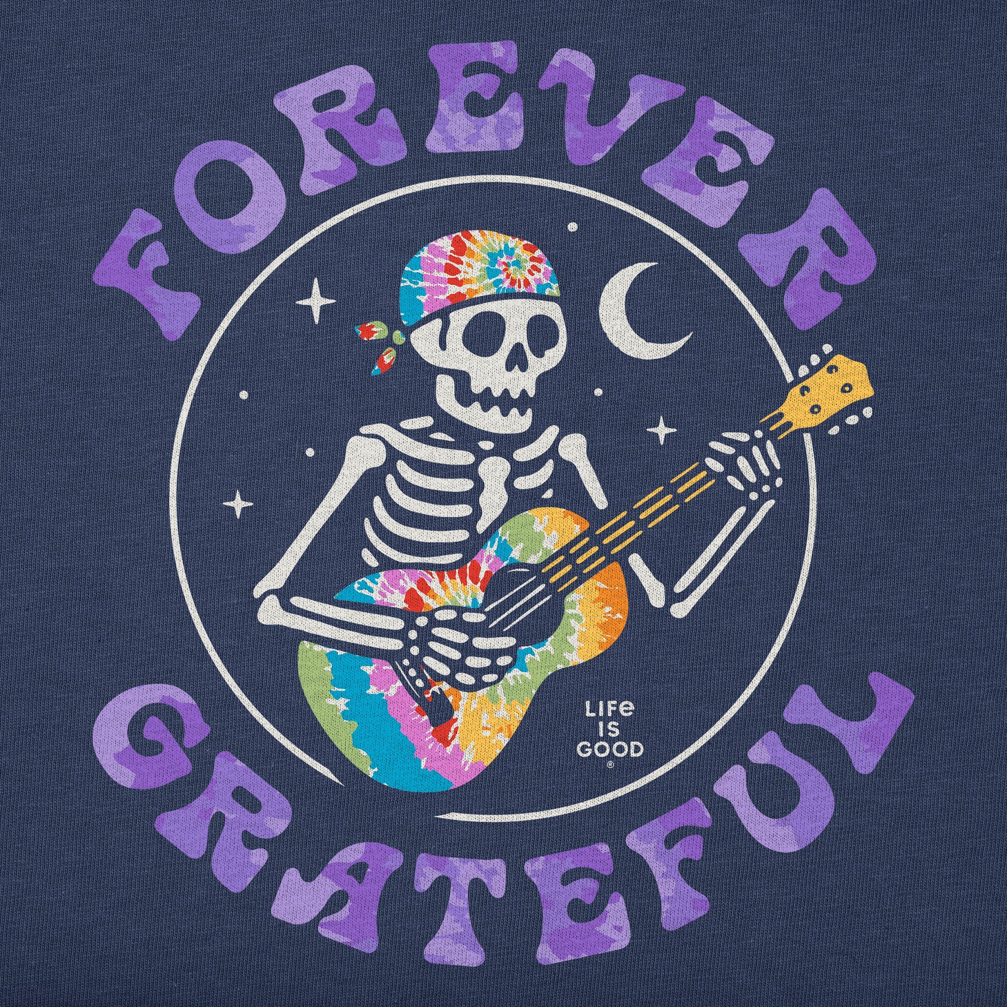 Kids Forever Grateful Tie Dye Guitar Short Sleeve Crusher Tee