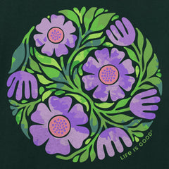 Kids Tie Dye Flower Circle Short Sleeve Crusher Tee