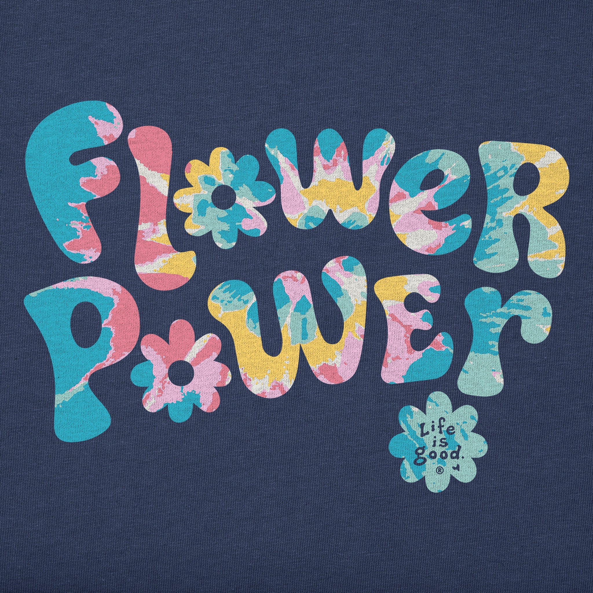 Kids Flower Power Tie Dye Short Sleeve Crusher Tee