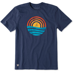 Men's Wavy Sunset Tie Dye Short Sleeve Crusher Tee