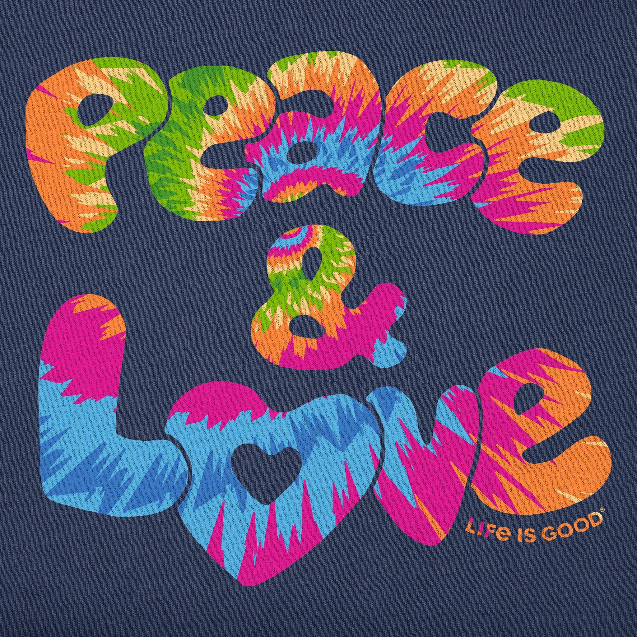 Men's Peace & Love Tie Dye Short Sleeve Crusher Tee