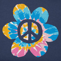 Toddler Peace Flower Tie Dye Short Sleeve Crusher Tee