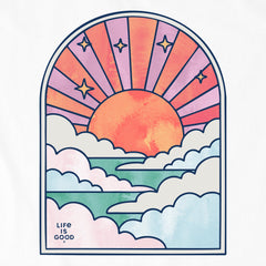 Women's Cloudy Sunset Tie Dye Short Sleeve Crusher Boxy Tee