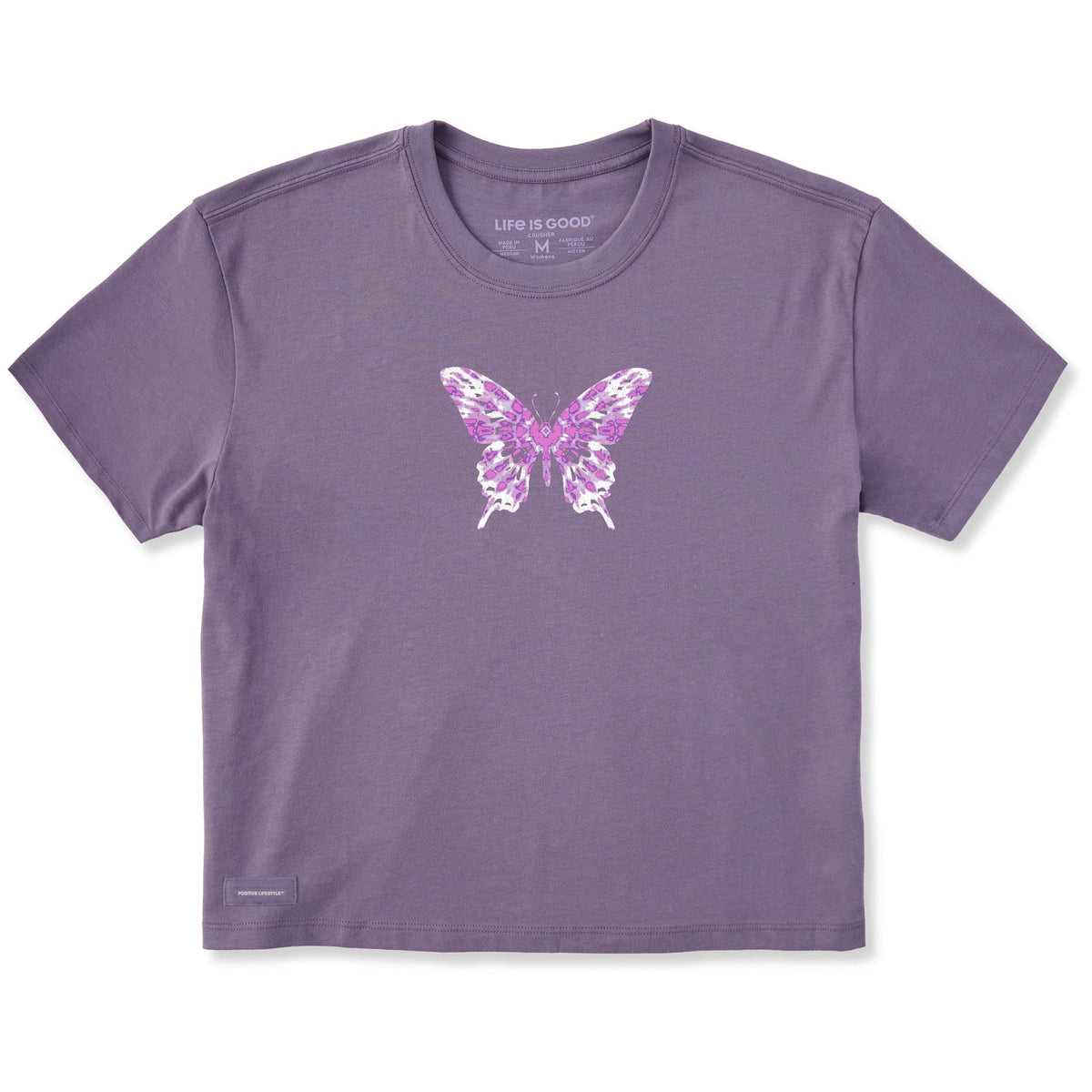 Women's Butterfly Tie Dye Short Sleeve Crusher Boxy Tee