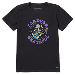Women's Forever Grateful Tie Dye Guitar Short Sleeve Crusher Tee