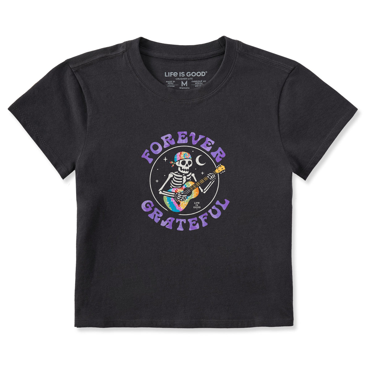 Women's Forever Grateful Tie Dye Guitar Crusher-LITE Shrunken Tee