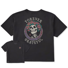 Women's Forever Grateful Roses Short Sleeve Crusher Boxy Tee