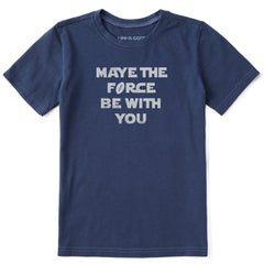 Kids Maye the Force Be With You Short Sleeve Crusher Tee
