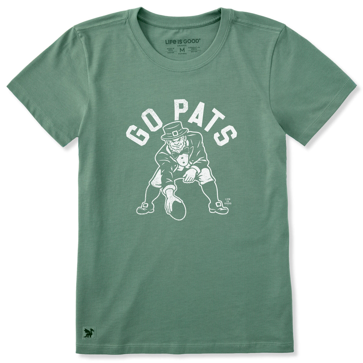 Women's Go Pats Leprechaun Short Sleeve Crusher Tee