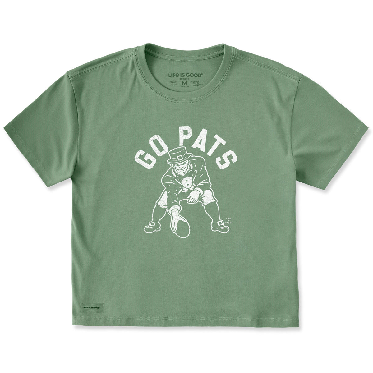 Women's Go Pats Leprechaun Short Sleeve Crusher Boxy Tee