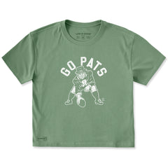 Women's Go Pats Leprechaun Short Sleeve Crusher Boxy Tee