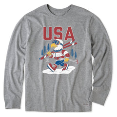 Men's USA Eagle Ski Long Sleeve Crusher Tee