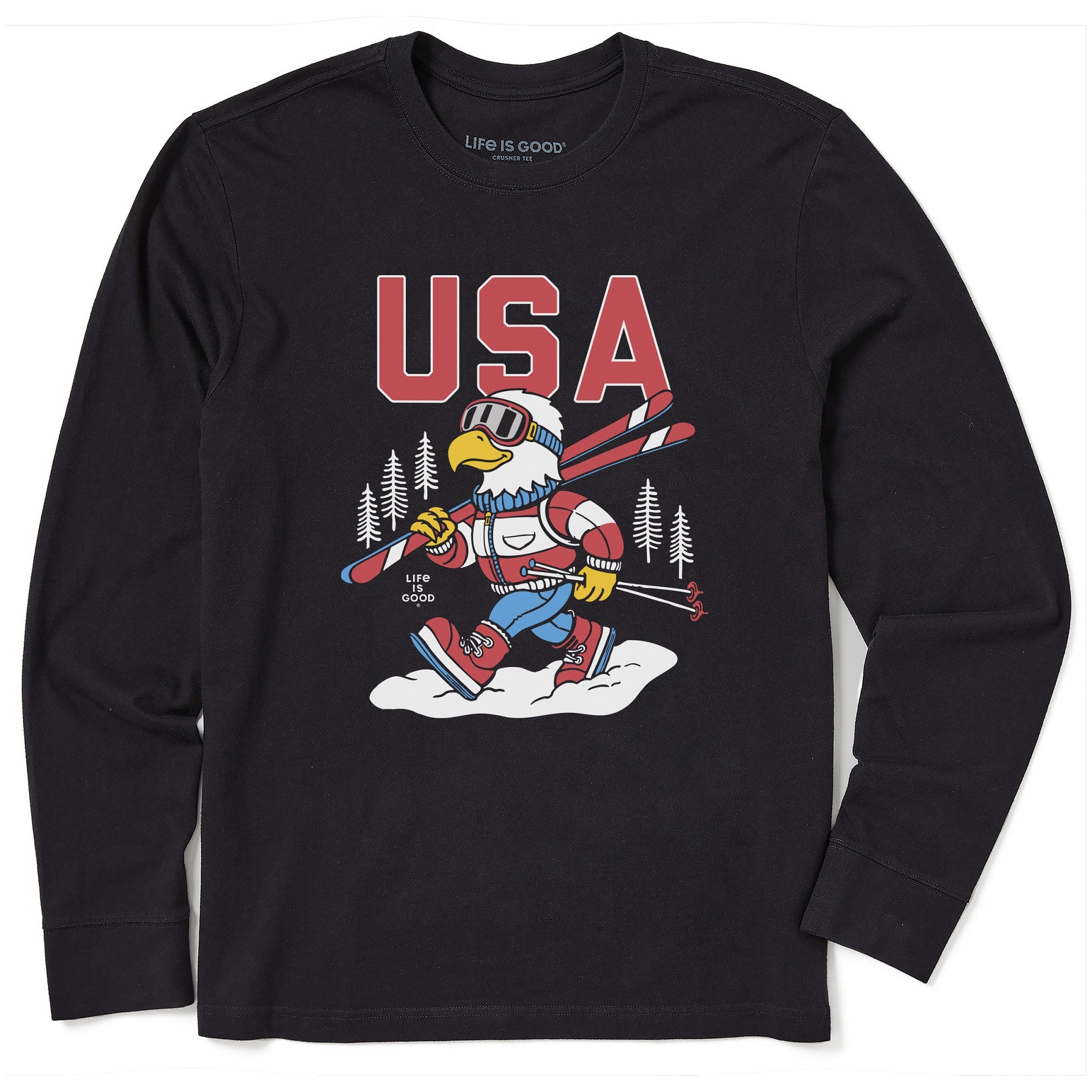 Men's USA Eagle Ski Long Sleeve Crusher Tee