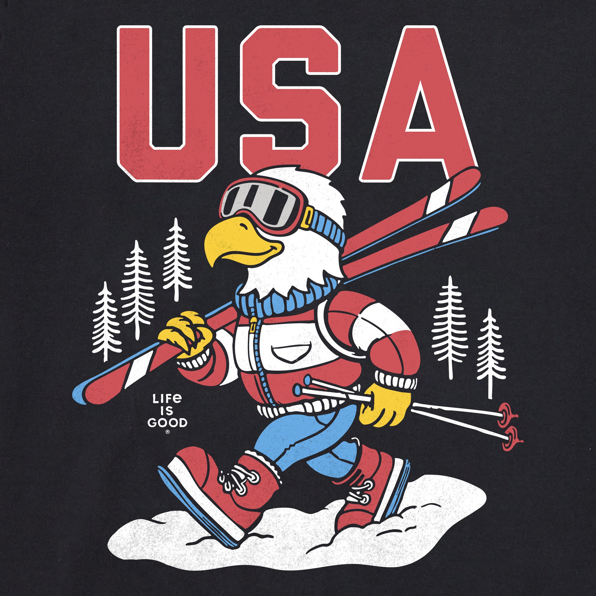 Men's USA Eagle Ski Long Sleeve Crusher Tee