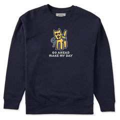 Adult Unisex Go Ahead Make My Day Every Wear Crew Sweatshirt