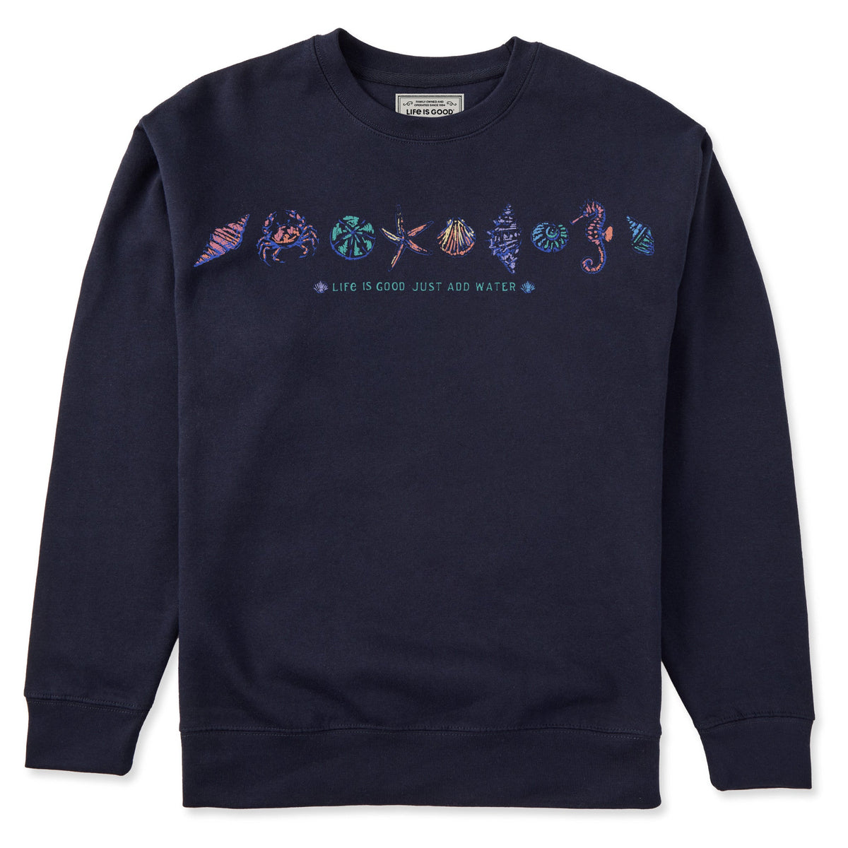 Adult Unisex Just Add Water Shells Every Wear Crew Sweatshirt