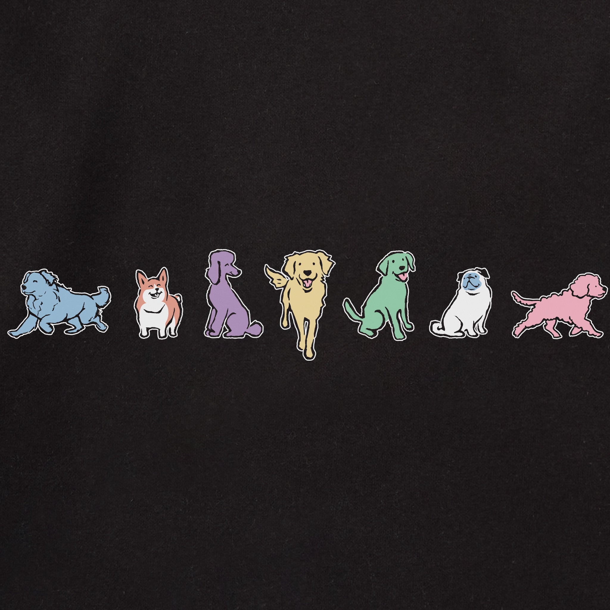 Adult Unisex Inkbrush Pups Every Wear Hoodie Sweatshirt