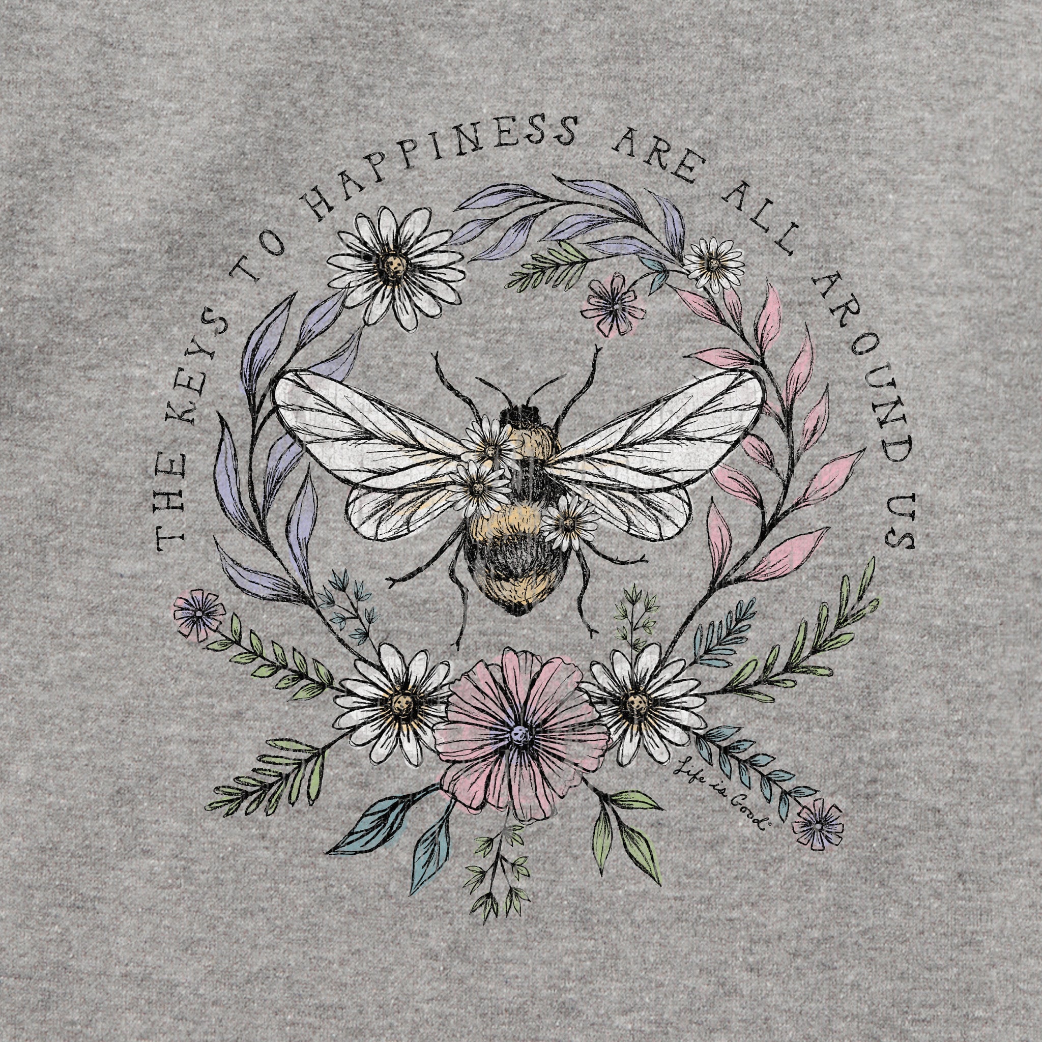 Adult Unisex Bee Happiness All Around Every Wear Hoodie Sweatshirt