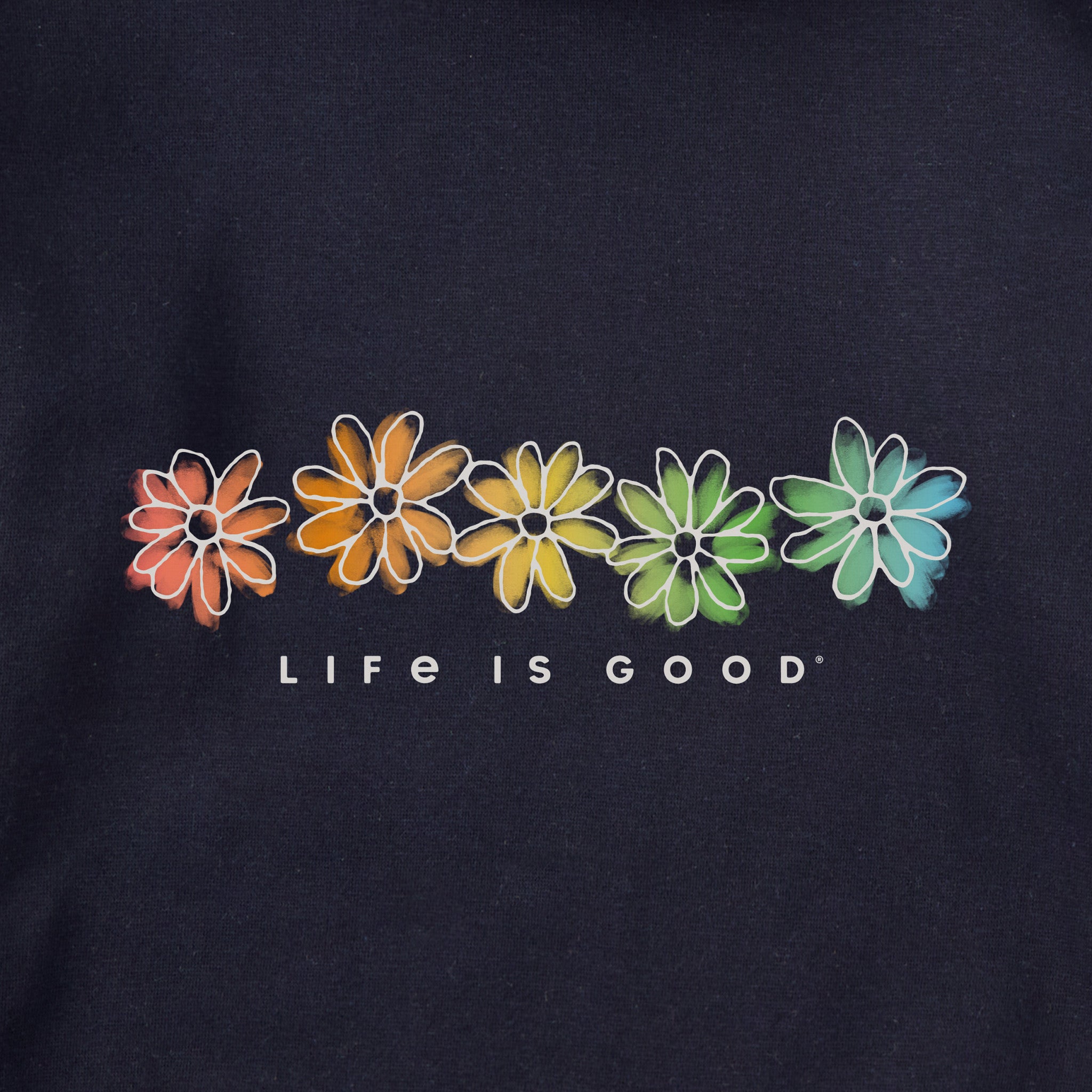 Adult Unisex Rainbow Daisies Every Wear Hoodie Sweatshirt