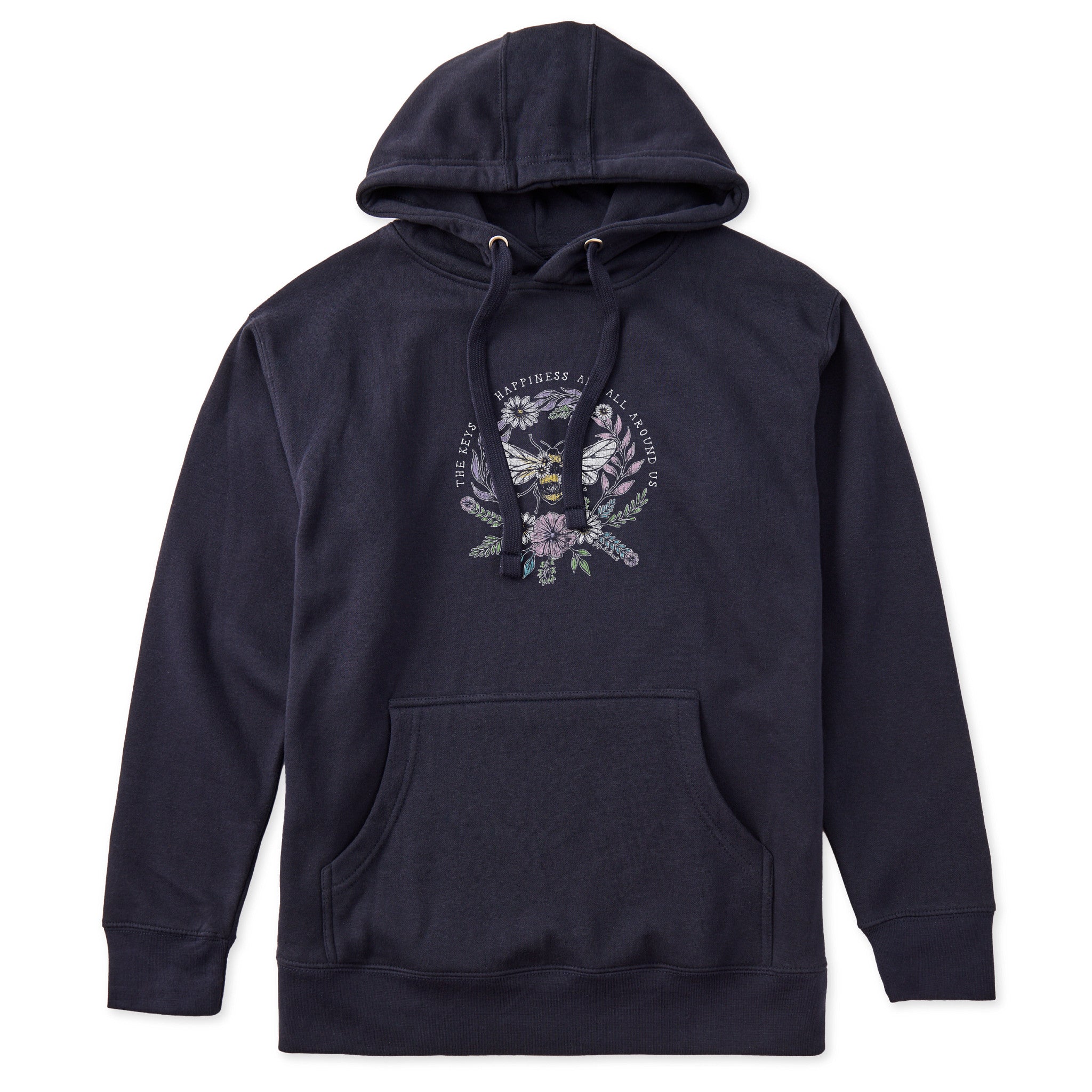 Adult Unisex Bee Happiness All Around Every Wear Hoodie Sweatshirt