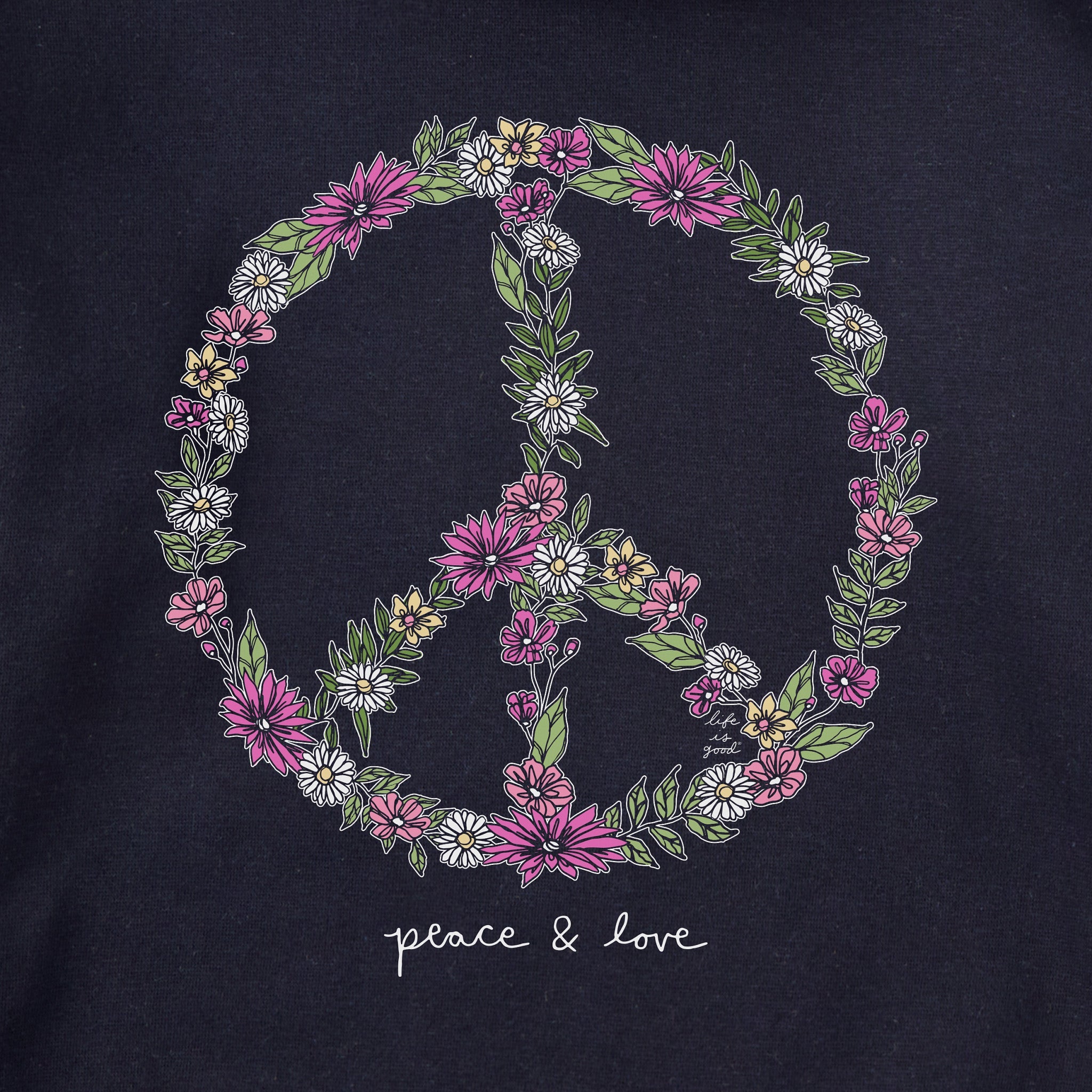 Adult Unisex Wildflower Love Peace Sign Every Wear Hoodie Sweatshirt