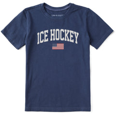 Kids Ice Hockey Arch Short Sleeve Crusher Tee