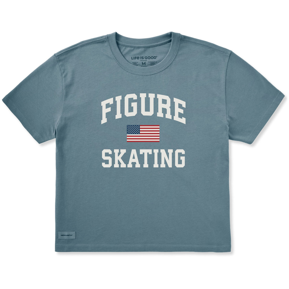 Women's Figure Skating Arch Short Sleeve Crusher Boxy Tee