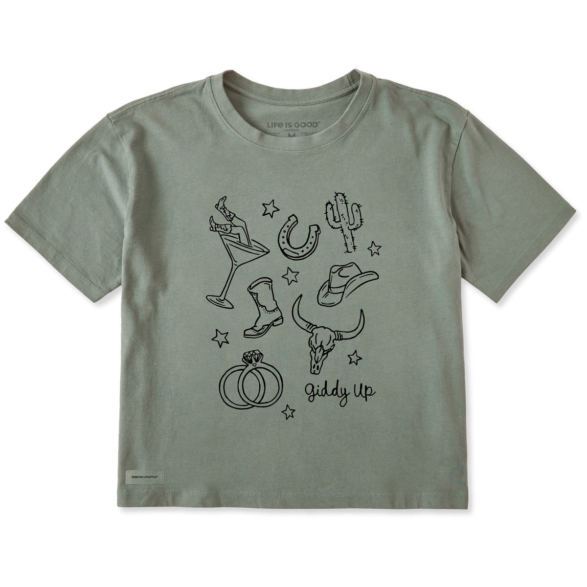 Women's Giddy Up Bach Short Sleeve Crusher Boxy Tee