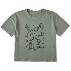 Women's Giddy Up Bach Short Sleeve Crusher Boxy Tee