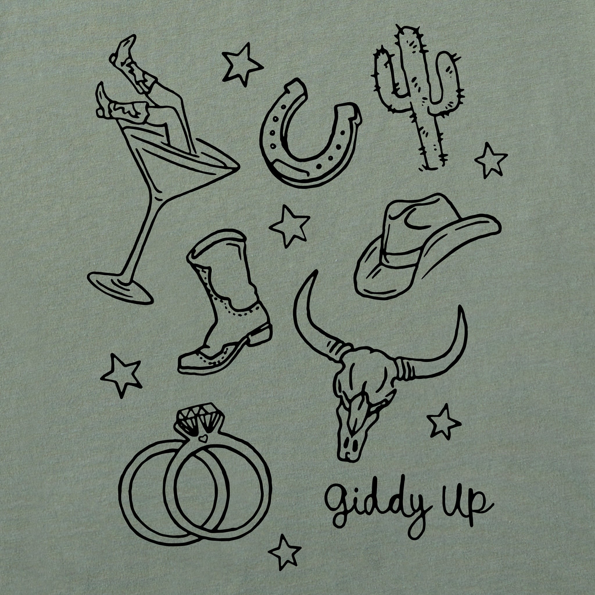 Women's Giddy Up Bach Short Sleeve Crusher Boxy Tee