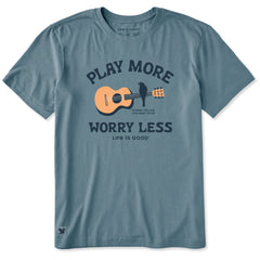Men's Play More Guitar Worry Less Short Sleeve Crusher Tee