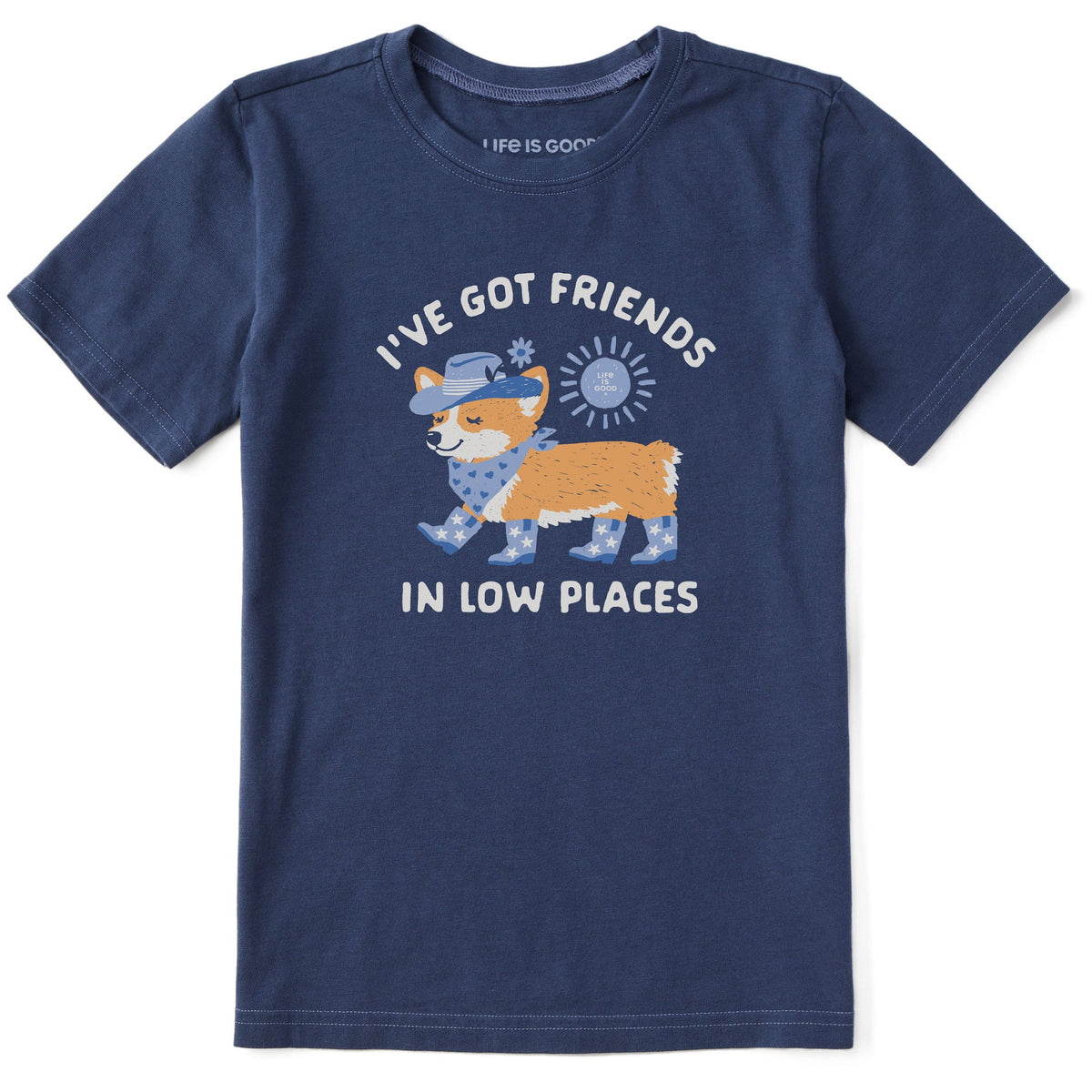 Kids Friends in Low Places Corgi Short Sleeve Crusher Tee