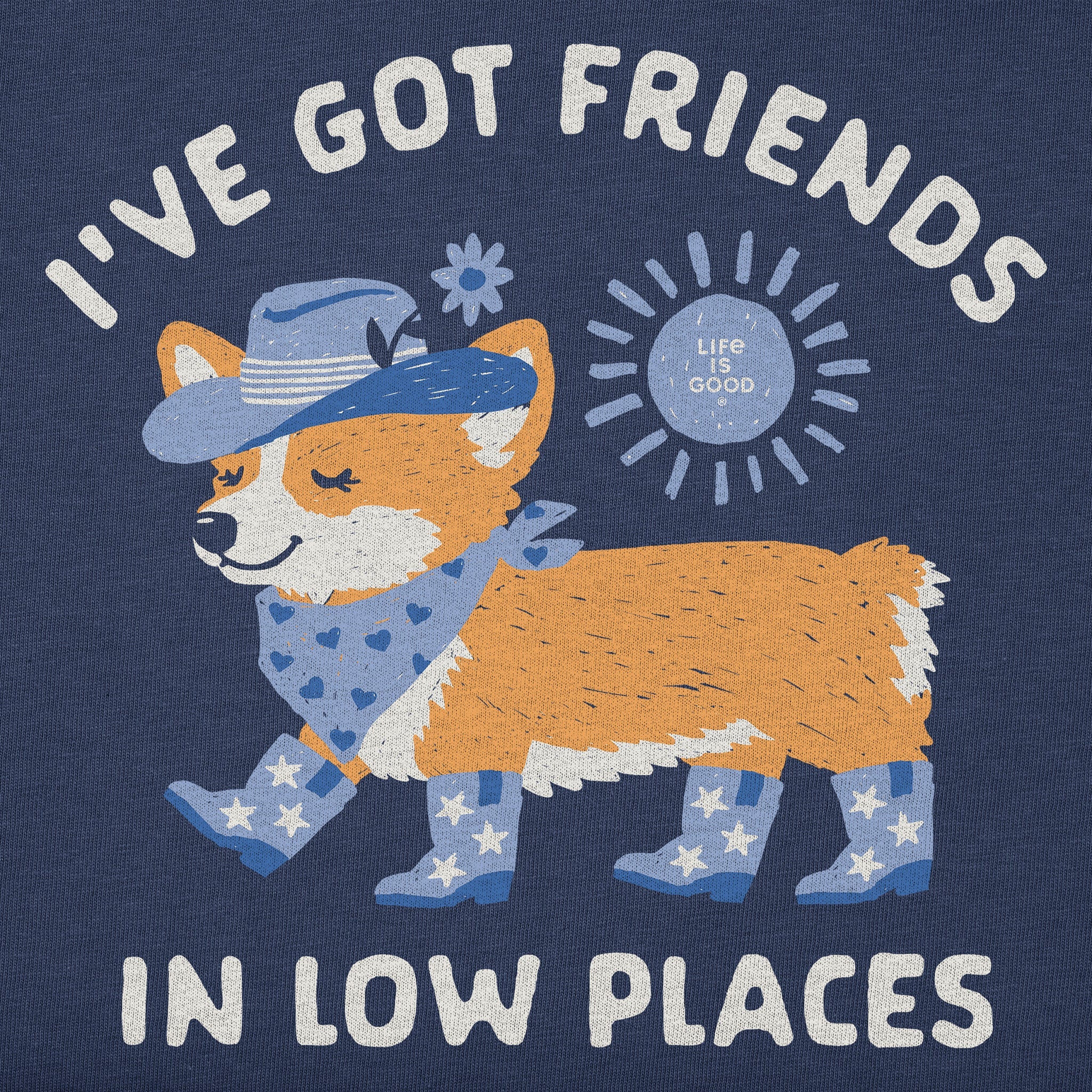 Kids Friends in Low Places Corgi Short Sleeve Crusher Tee