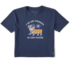 Women's Friends in Low Places Corgi Short Sleeve Crusher Boxy Tee