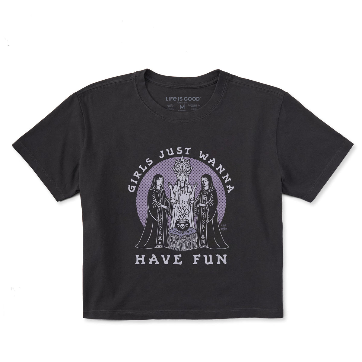 Women's Girls Just Wanna Have Fun Short Sleeve Crusher Boxy Tee