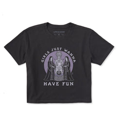 Women's Girls Just Wanna Have Fun Short Sleeve Crusher Boxy Tee