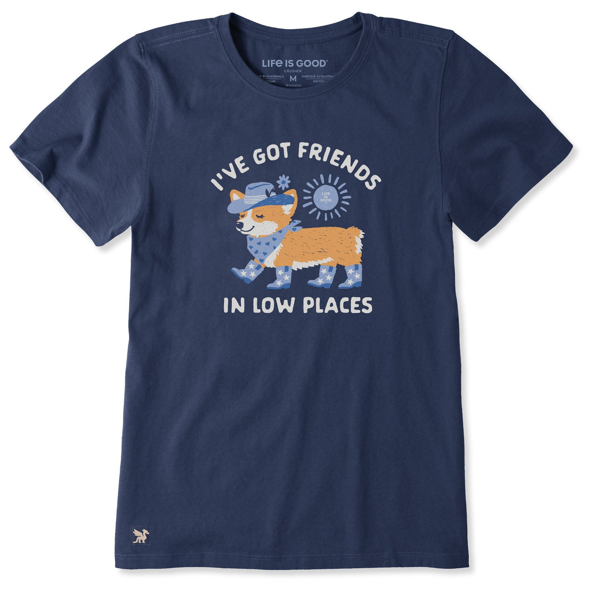 Women's Friends in Low Places Corgi Short Sleeve Crusher Tee