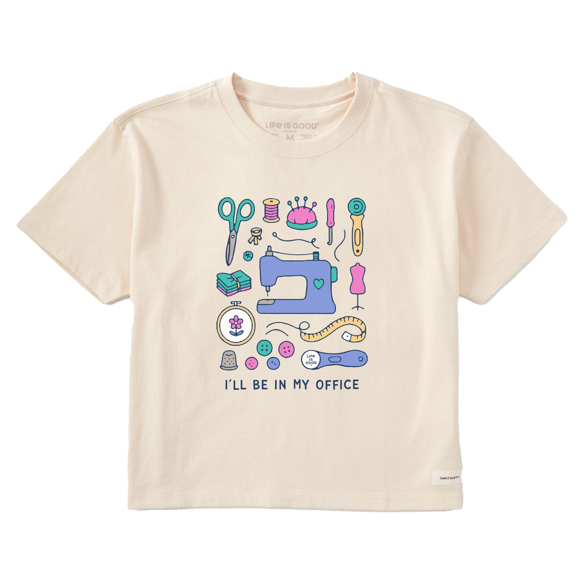 Women's I'll Be in My Office Sewing Short Sleeve Crusher Boxy Tee