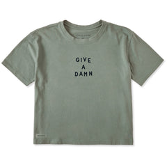 Women's Give a Damn Short Sleeve Crusher Boxy Tee