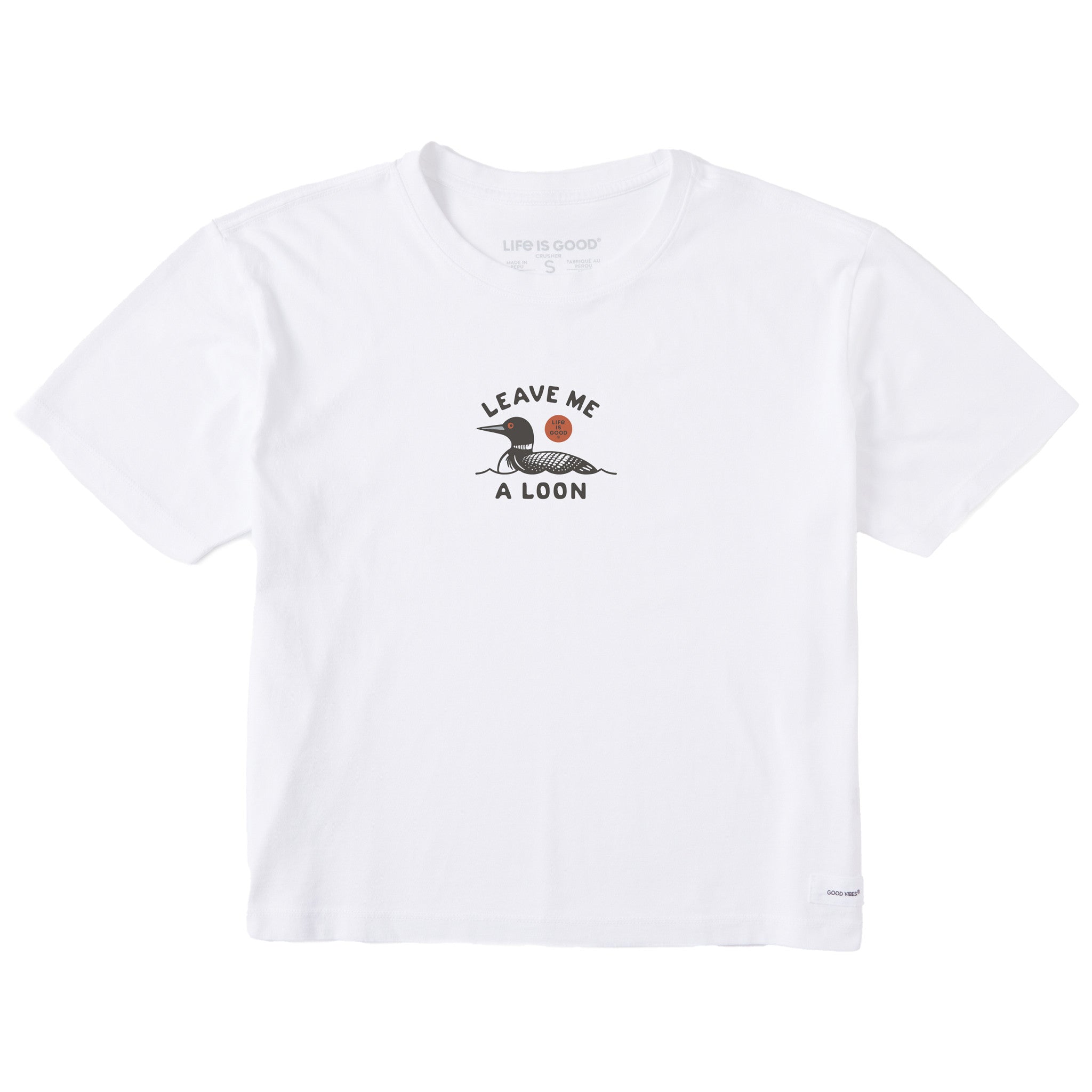 Women's Leave Me a Loon Short Sleeve Crusher Boxy Tee