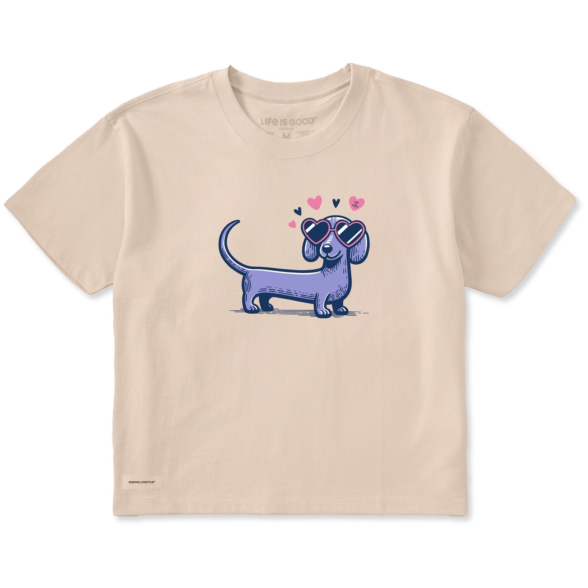 Women's Dachshund Love Short Sleeve Crusher Boxy Tee