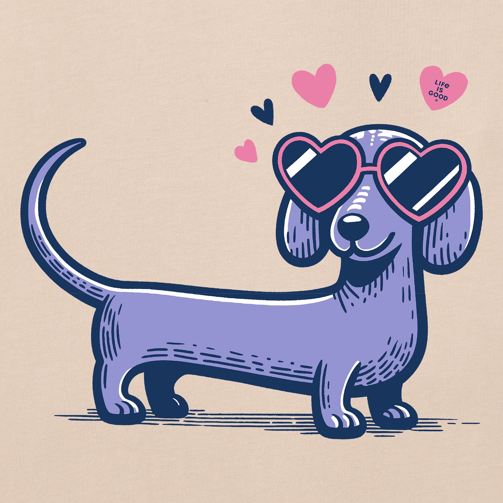 Women's Dachshund Love Short Sleeve Crusher Boxy Tee