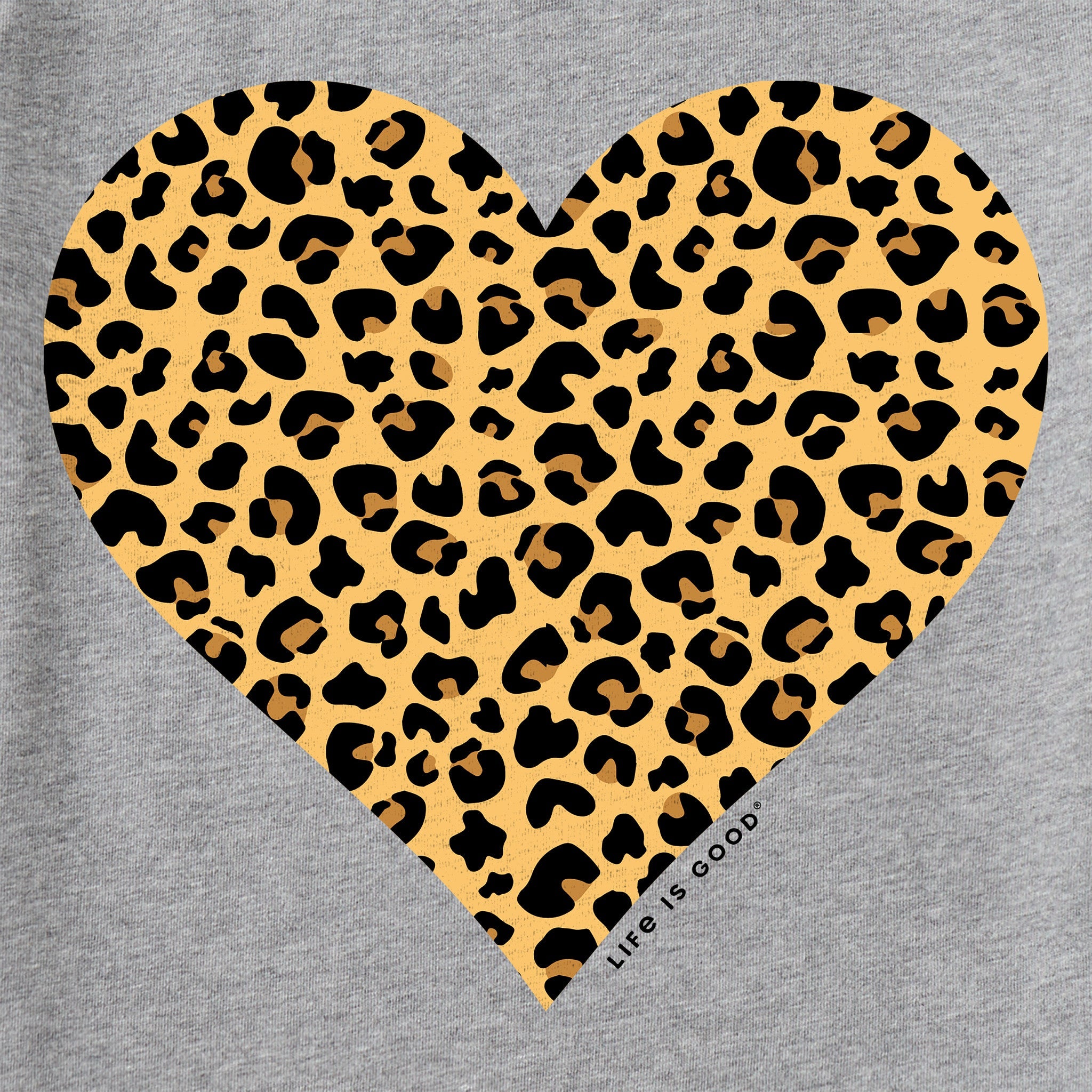 Women's Leopard Heart Long Sleeve Crusher Tee
