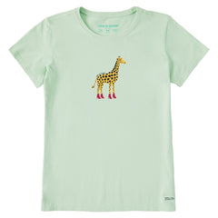Women's Giraffe in Boots Short Sleeve Crusher Tee