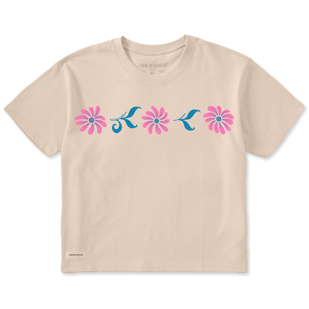 Women's Folk Daisies Short Sleeve Crusher Boxy Tee