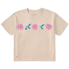 Women's Folk Daisies Short Sleeve Crusher Boxy Tee